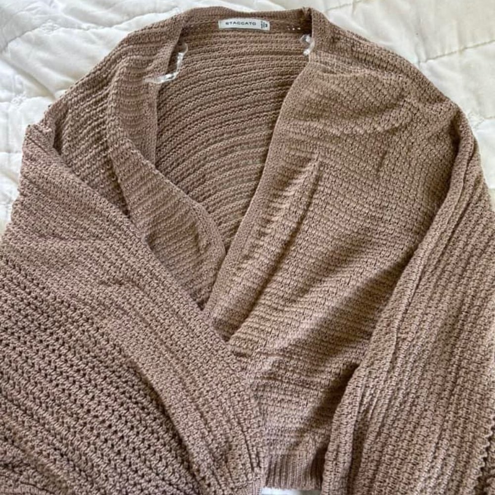 Staccato Long Sleeve Balloon Sweater Cardigan